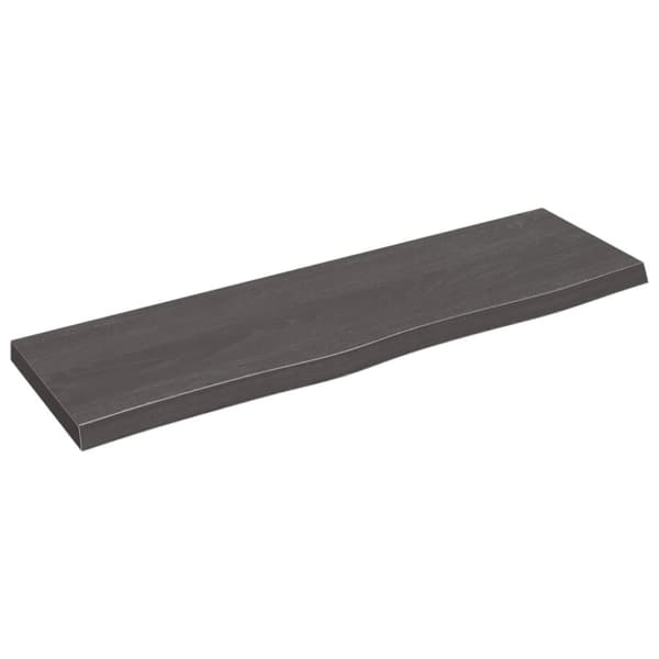 vidaXL Kylpyhuoneen työtaso t.ruskea 100x30x(2-4)cm käsitelty täyspuu