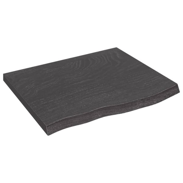 vidaXL bordplade til badeværelse 60x50x(2-4) cm massivt træ mørkebrun