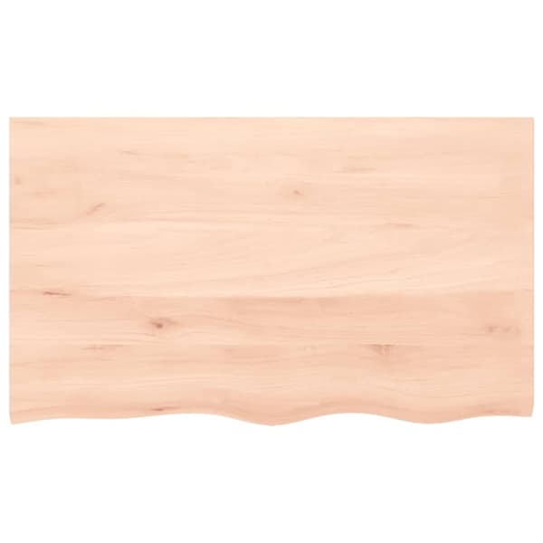 vidaXL bordplade til badeværelse 100x60x2 cm massivt træ ubehandlet