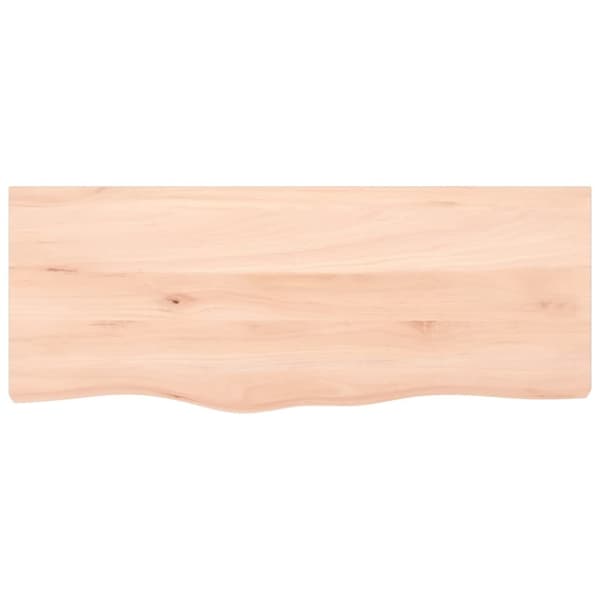vidaXL bordplade til badeværelse 100x40x2 cm massivt træ ubehandlet