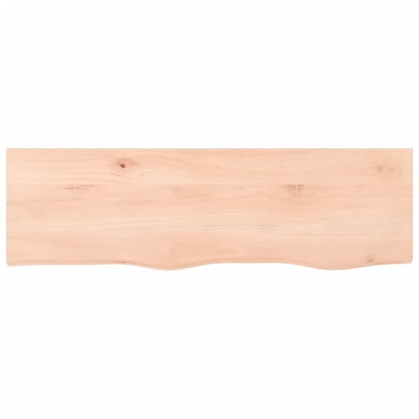vidaXL bordplade til badeværelse 100x30x2 cm massivt træ ubehandlet
