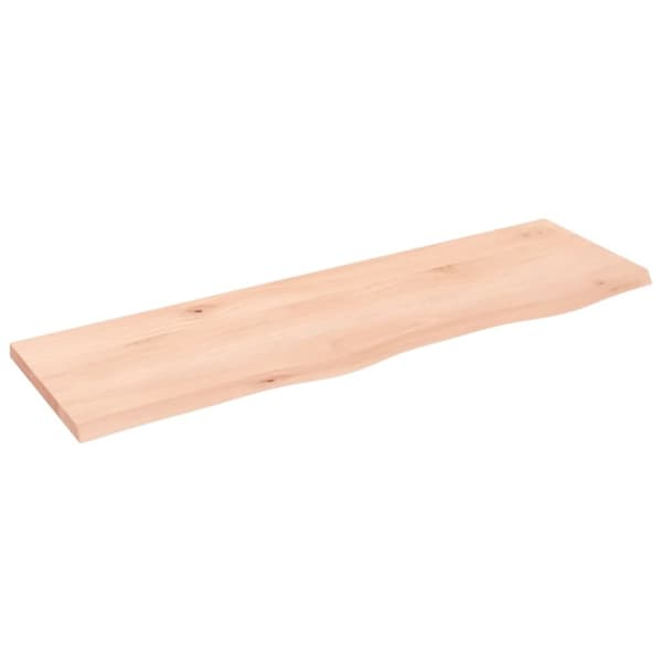 vidaXL bordplade til badeværelse 100x30x2 cm massivt træ ubehandlet