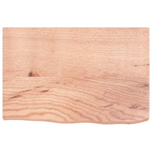 vidaXL bordplade til badeværelse 60x40x(2-4) cm massivt træ lysebrun