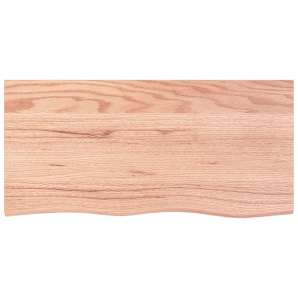 vidaXL bordplade til badeværelse 100x50x2 cm massivt træ lysebrun