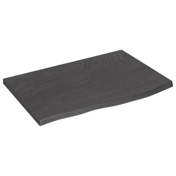 vidaXL Bänkskiva för badrum mörkbrun 60x40x2 cm behandlat massivt trä