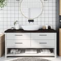 Miniatyrbilde 2 av 11: vidaXL Benkeplate til bad mørkebrun 160x50x(2-6) cm behandlet heltre