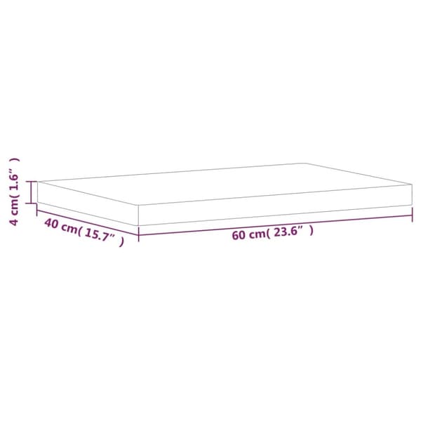 vidaXL Benkeplate til bad 60x40x4 cm heltre bøketre