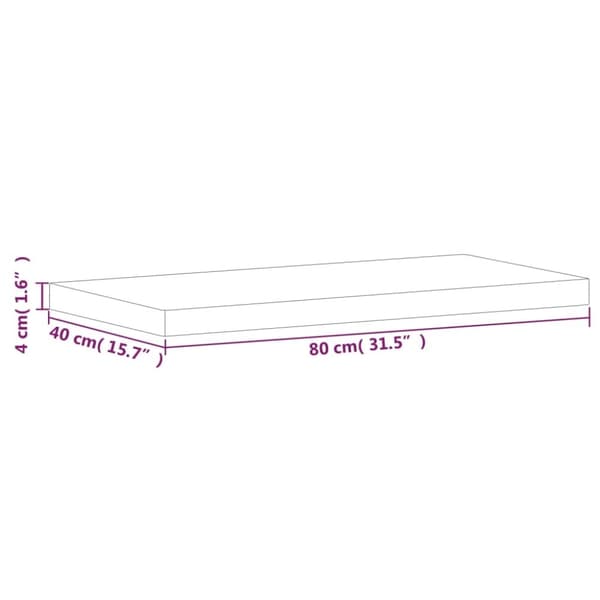vidaXL bordplade til badeværelse 80x40x4 cm massivt bøgetræ