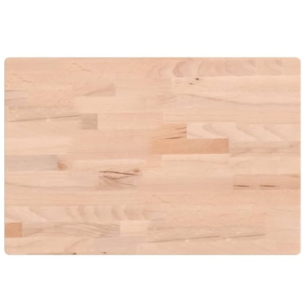 vidaXL bordplade til badeværelse 60x40x4 cm massivt bøgetræ