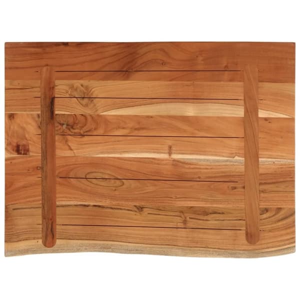 vidaXL Benkeplate for bad 80x60x2,5 cm rektangulær heltre akasie