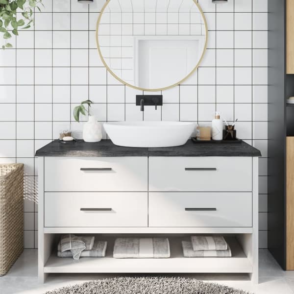 vidaXL Bänkskiva badrum mörkbrun 140x60x(2-4) cm behandlat massivt trä -  Bänkskivor