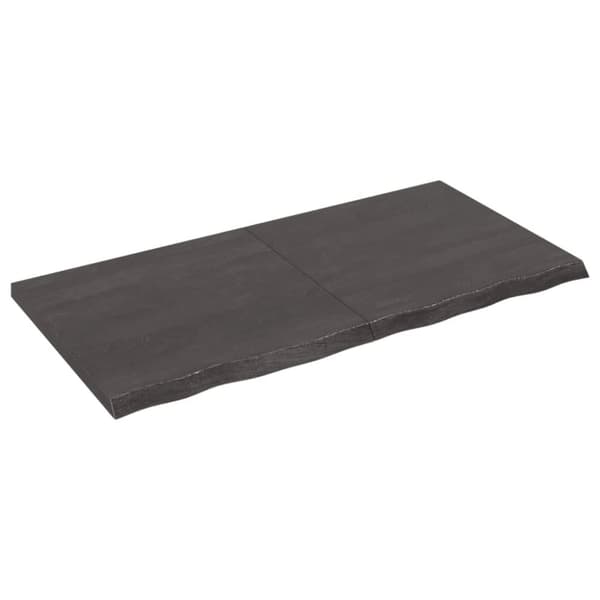 vidaXL Bänkskiva badrum mörkbrun 120x60x(2-4) cm behandlat massivt trä - Bänkskivor