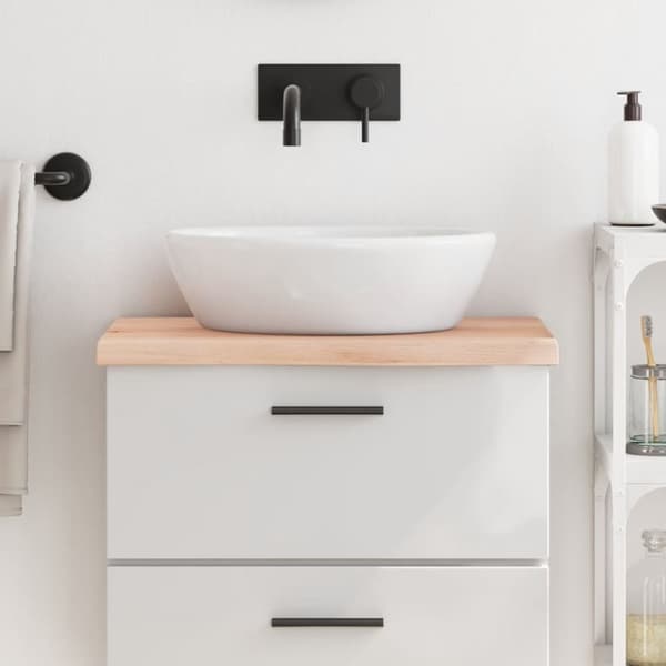 vidaXL Bänkskiva för badrum 60x40x(2-4) cm obehandlat massivt trä -  Bänkskivor