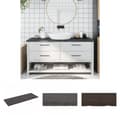 Miniatyrbillede 1 af 10: The Living Store bordplade til badeværelse 160x60x(2-4) cm massivt træ mørkebrun -  Køkkenbordplader