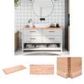 Miniatyrbild 1 av 10: The Living Store Bänkskiva badrum ljusbrun 140x60x(2-4) cm behandlat massivt trä -  Bänkskivor