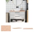 Miniatyrbillede 1 af 8: The Living Store bordplade til badeværelse 100x60x1,5 cm massivt bøgetræ -  Køkkenbordplader