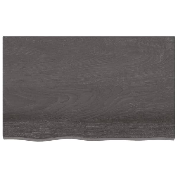 The Living Store bordplade til badeværelse 80x50x(2-4) cm massivt træ mørkebrun -  Køkkenbordplader