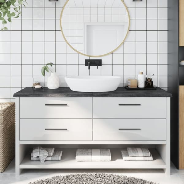 Køkkenbordplader - Living bordplade til badeværelse 160x60x(2-4) cm massivt træ mørkebrun