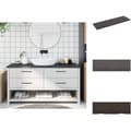 Miniatyrbillede 1 af 10: Køkkenbordplader - Living bordplade til badeværelse 160x50x(2-4) cm massivt træ mørkebrun