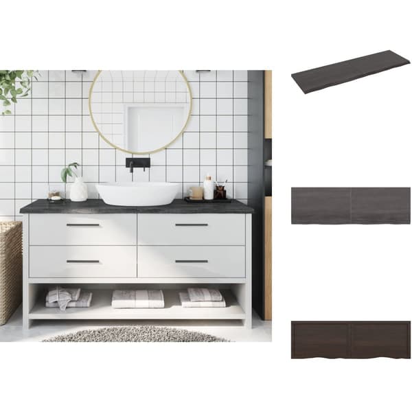 Køkkenbordplader - Living bordplade til badeværelse 160x50x(2-4) cm massivt træ mørkebrun