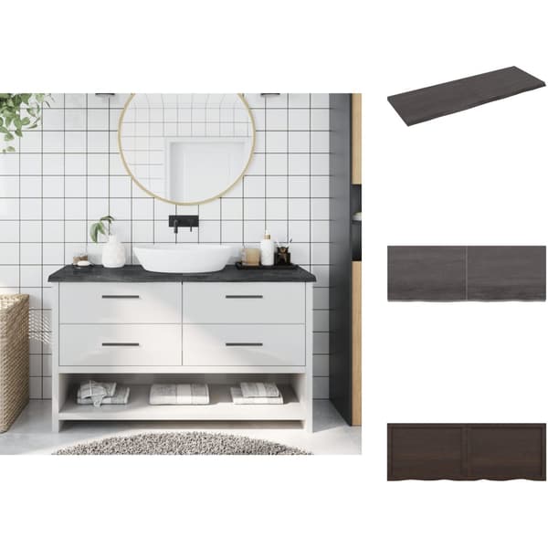 Køkkenbordplader - Living bordplade til badeværelse 140x50x(2-4) cm massivt træ mørkebrun