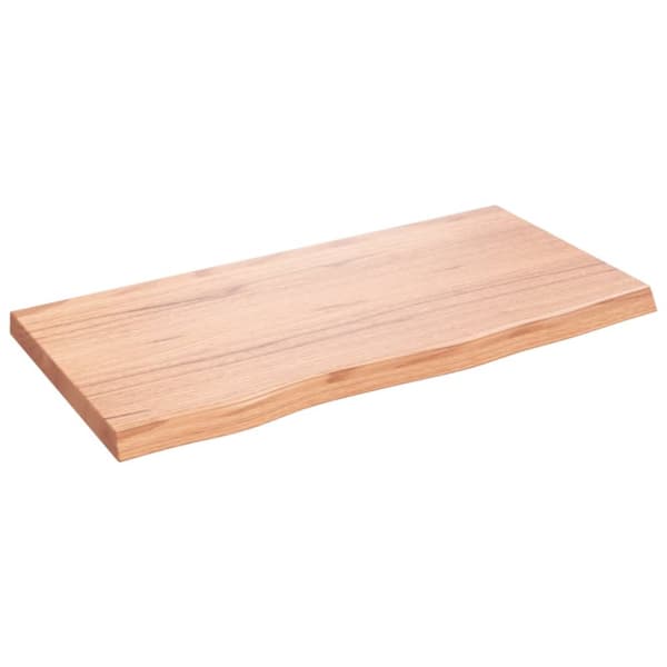 Bänkskiva badrum ljusbrun 80x40x(2-4) cm behandlat massivt trä