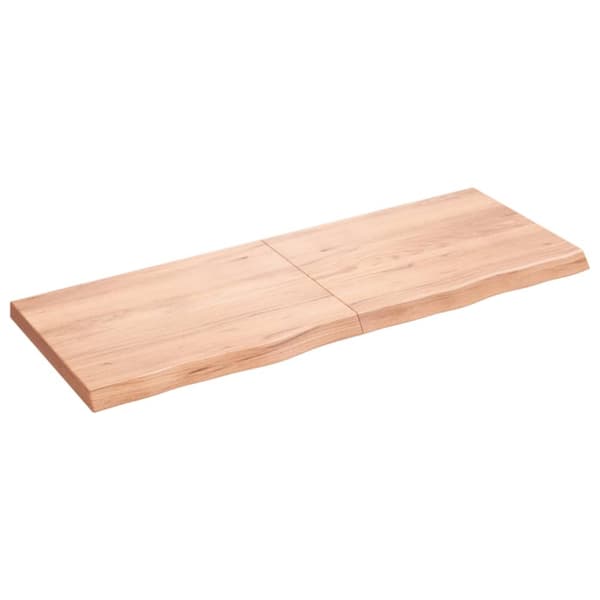 Bänkskiva badrum ljusbrun 160x60x(2-6) cm behandlat massivt trä