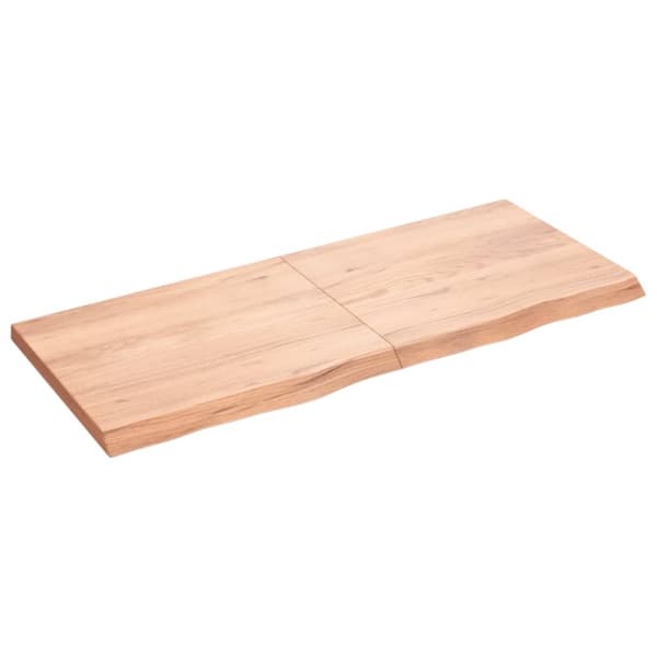 Bänkskiva badrum ljusbrun 120x50x(2-4) cm behandlat massivt trä