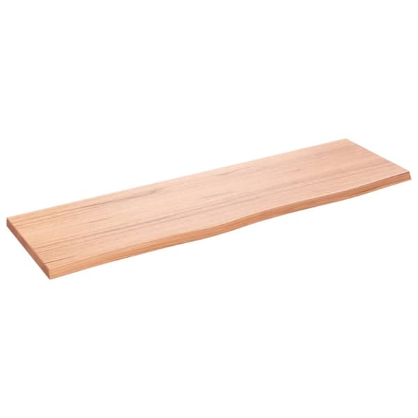 Bänkskiva badrum ljusbrun 100x30x2 cm behandlat massivt trä