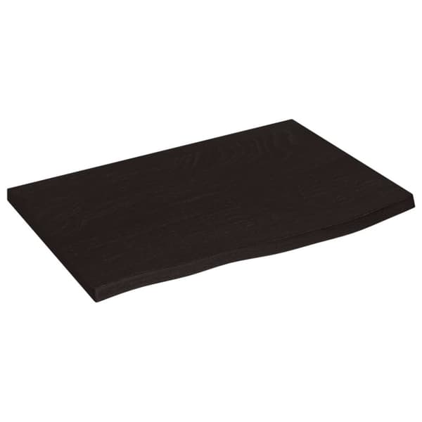 Bänkskiva för badrum mörkbrun 60x40x2 cm behandlat massivt trä