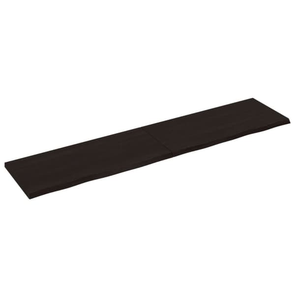 Bänkskiva badrum mörkbrun 220x50x(2-4) cm behandlat massivt trä