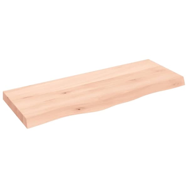 Bänkskiva för badrum 100x40x(2-6) cm obehandlat massivt trä
