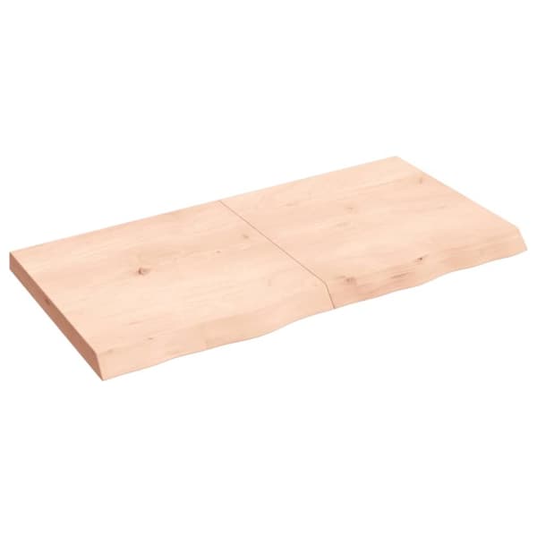 Bänkskiva för badrum 120x60x(2-6) cm obehandlat massivt trä