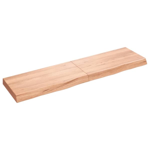 Bänkskiva badrum ljusbrun 120x30x(2-6) cm behandlat massivt trä