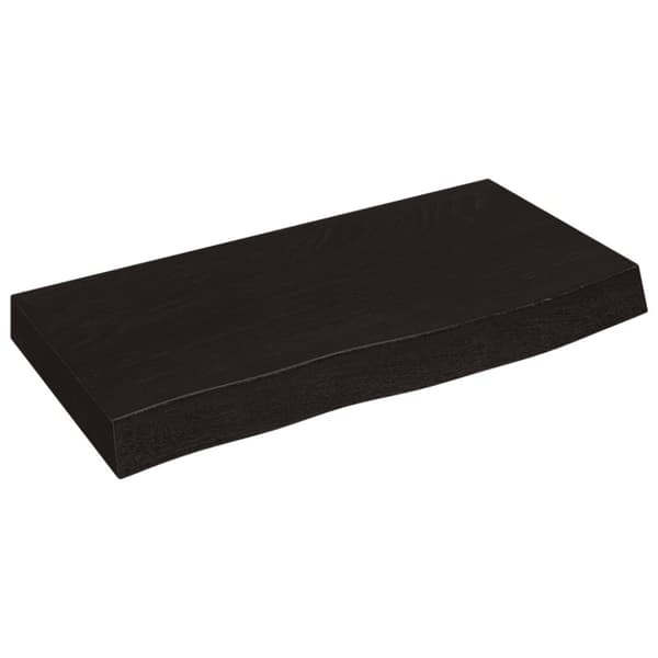 Bänkskiva badrum mörkbrun 60x30x(2-6) cm behandlat massivt trä