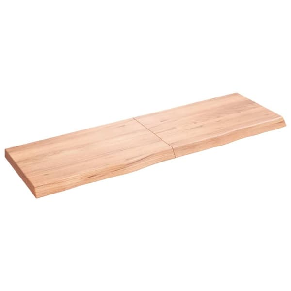 Bänkskiva badrum ljusbrun 160x50x(2-6) cm behandlat massivt trä