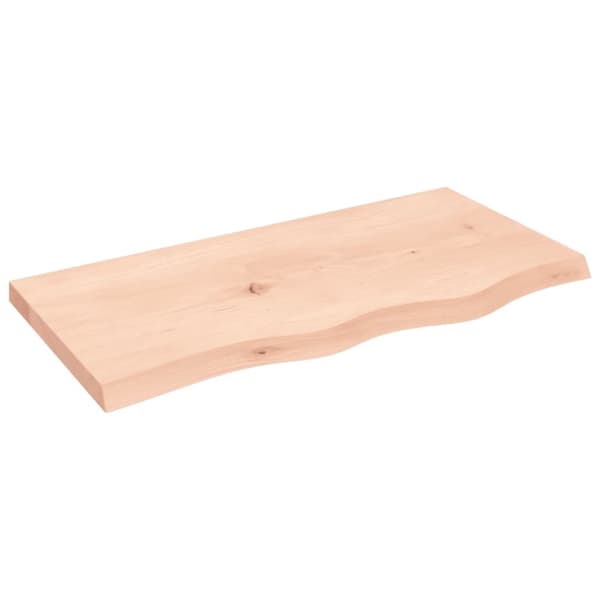 Bänkskiva för badrum 80x40x(2-4) cm obehandlat massivt trä
