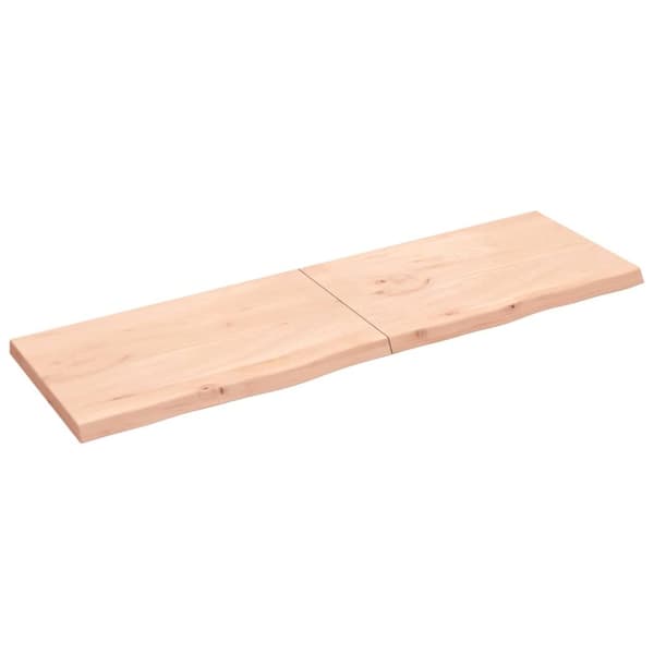 Bänkskiva för badrum 200x60x(2-6) cm obehandlat massivt trä
