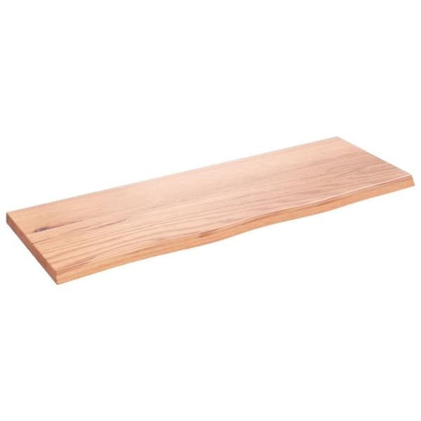 Bänkskiva badrum ljusbrun 80x30x2 cm behandlat massivt trä