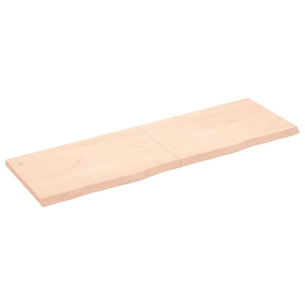 Bänkskiva för badrum 160x50x(2-4) cm obehandlat massivt trä