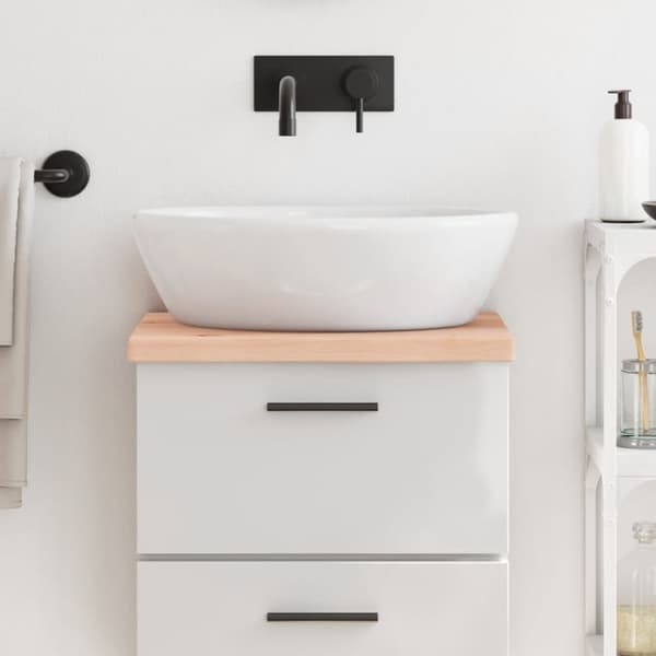 Bänkskiva för badrum 40x40x(2-4) cm obehandlat massivt trä