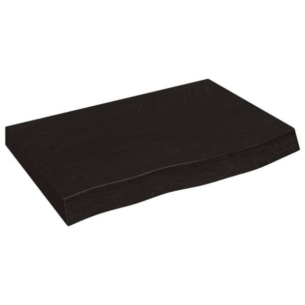 Bänkskiva badrum mörkbrun 60x50x(2-4) cm behandlat massivt trä