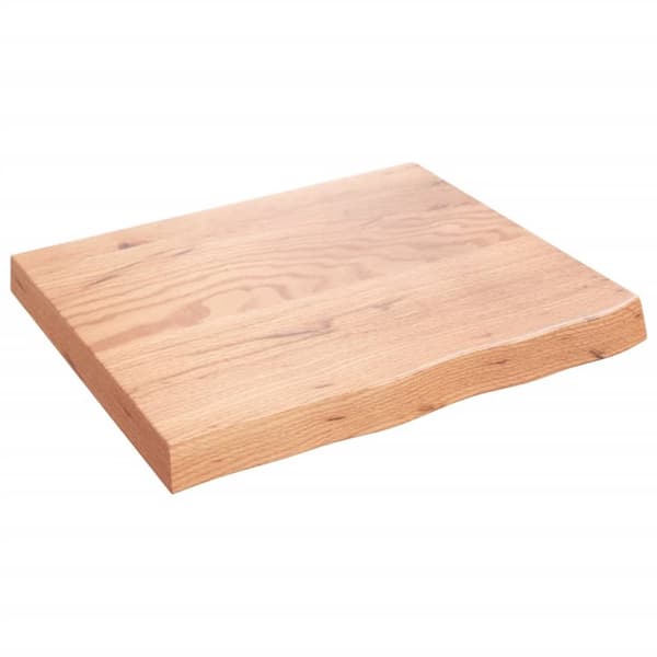 Bänkskiva badrum ljusbrun 60x50x(2-6) cm behandlat massivt trä