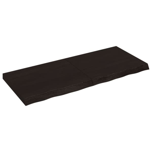 Bänkskiva badrum mörkbrun 120x50x(2-6) cm behandlat massivt trä