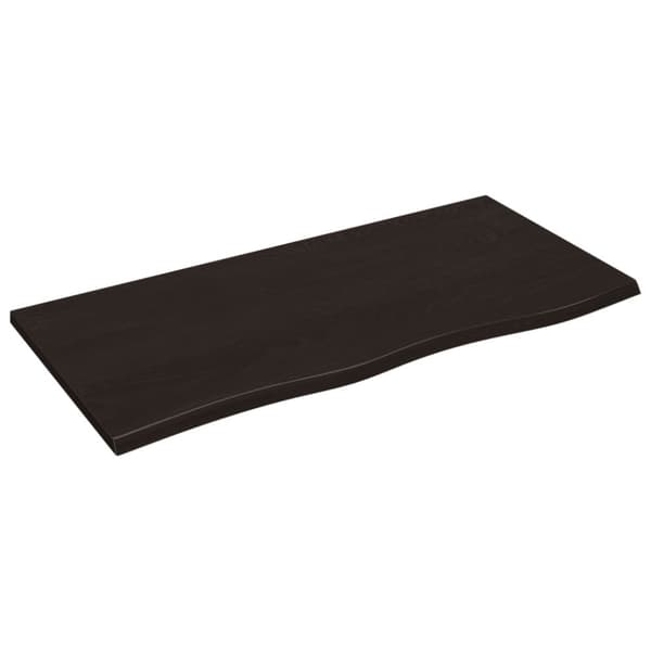 Bänkskiva badrum mörkbrun 100x50x2 cm behandlat massivt trä