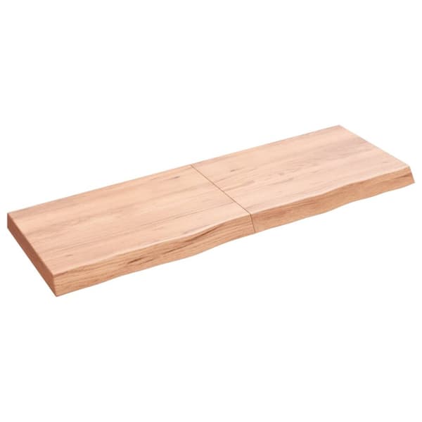Bänkskiva badrum ljusbrun 120x40x(2-6) cm behandlat massivt trä