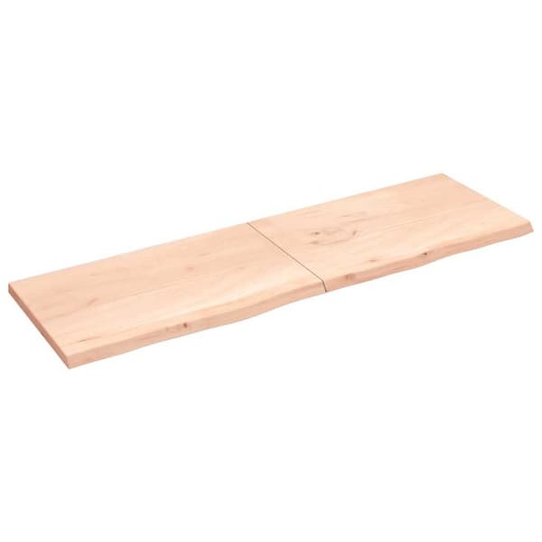 Bänkskiva för badrum 200x60x(2-4) cm obehandlat massivt trä