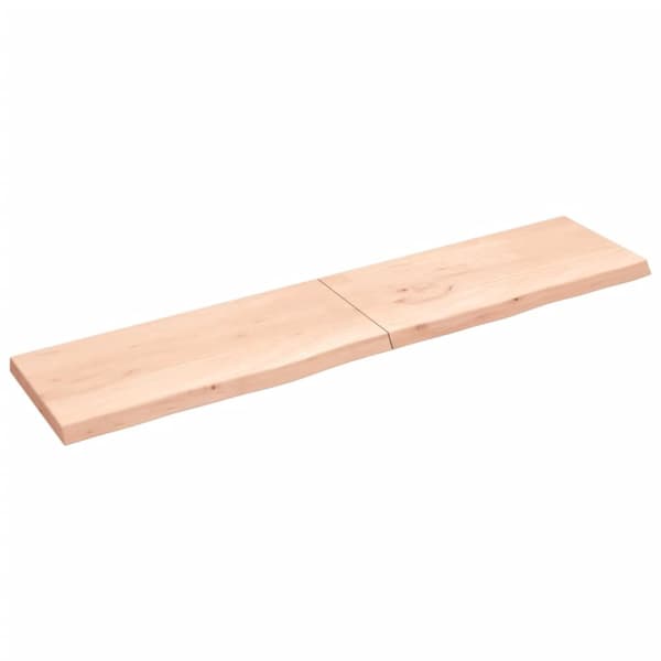 Bänkskiva för badrum 220x50x(2-6) cm obehandlat massivt trä
