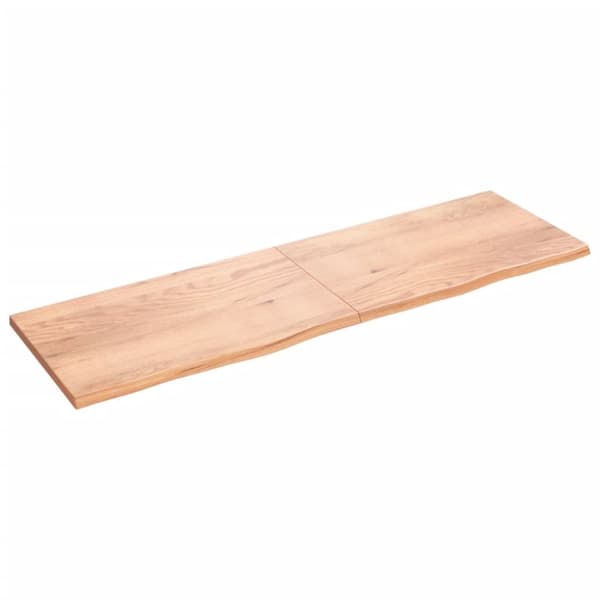 Bänkskiva badrum ljusbrun 200x60x(2-4) cm behandlat massivt trä