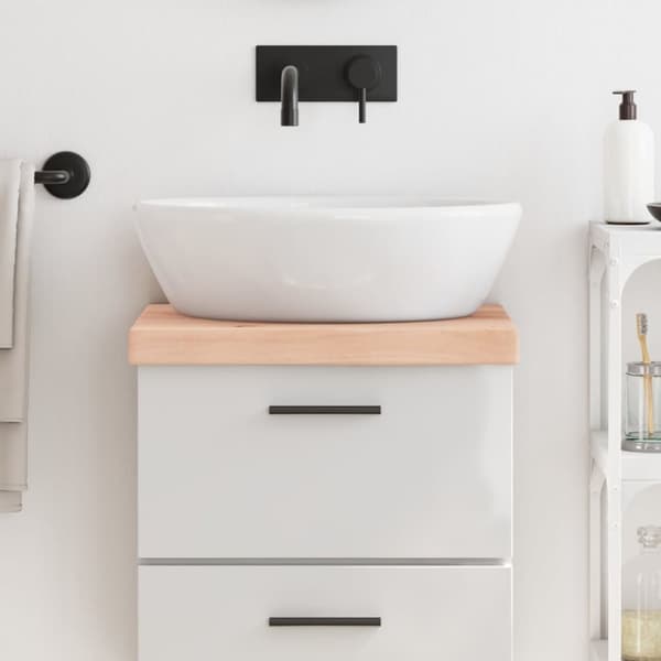 Bänkskiva för badrum 40x30x(2-6) cm obehandlat massivt trä